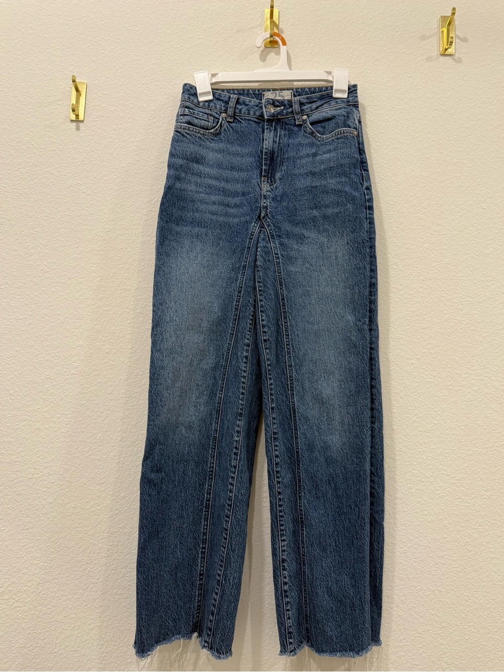 Free People High-Waist Blue Women's Wide Leg Jeans